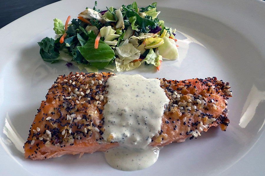 Everything Salmon with Creamy Piccata Sauce