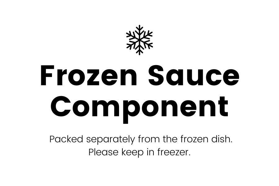 This image indicates that item is a frozen sauce component to an entree.