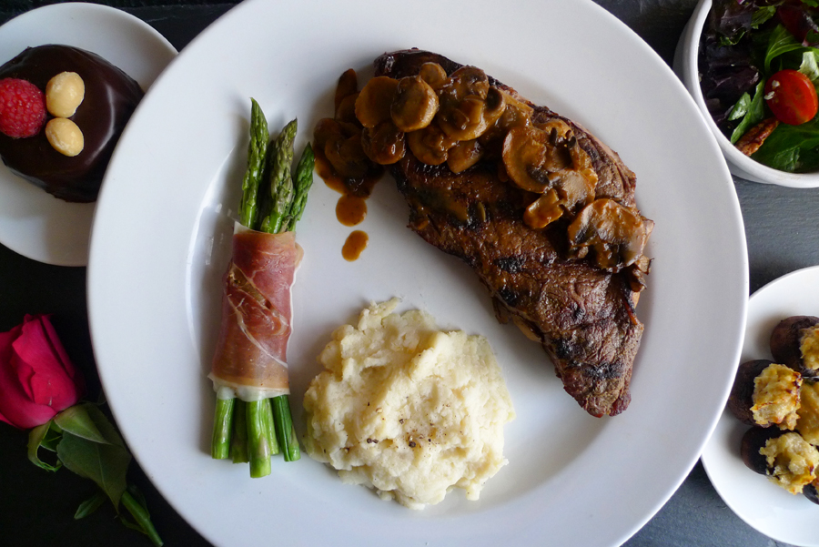 Ribeye Steaks with Brandied Mushrooms