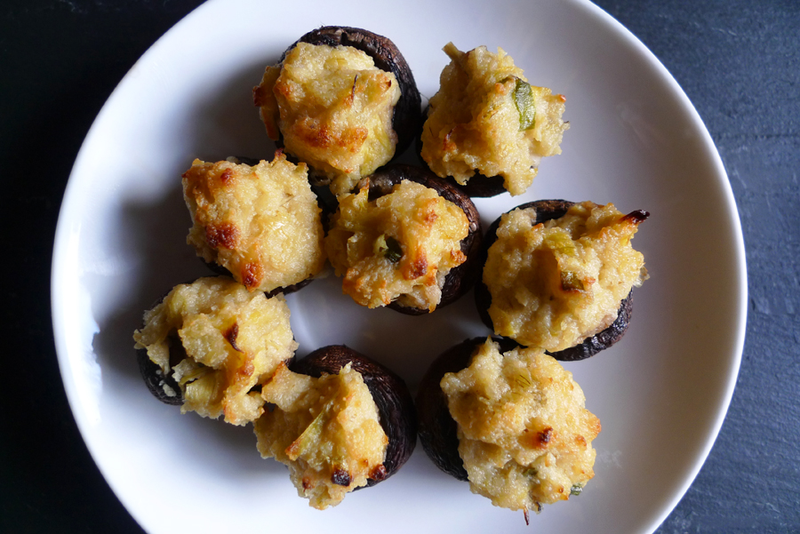 Fresh baby portabella mushrooms hand-selected at market and stuffed with our delicious artichoke-parmesan filling.