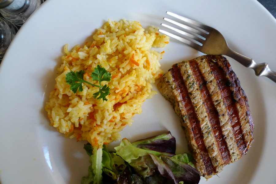 Tramonti Pork Chops and Carrot Rice Pilaf