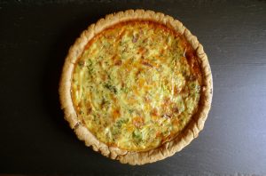 A whole 9" Bacon Broccoli Cheddar Quiche.