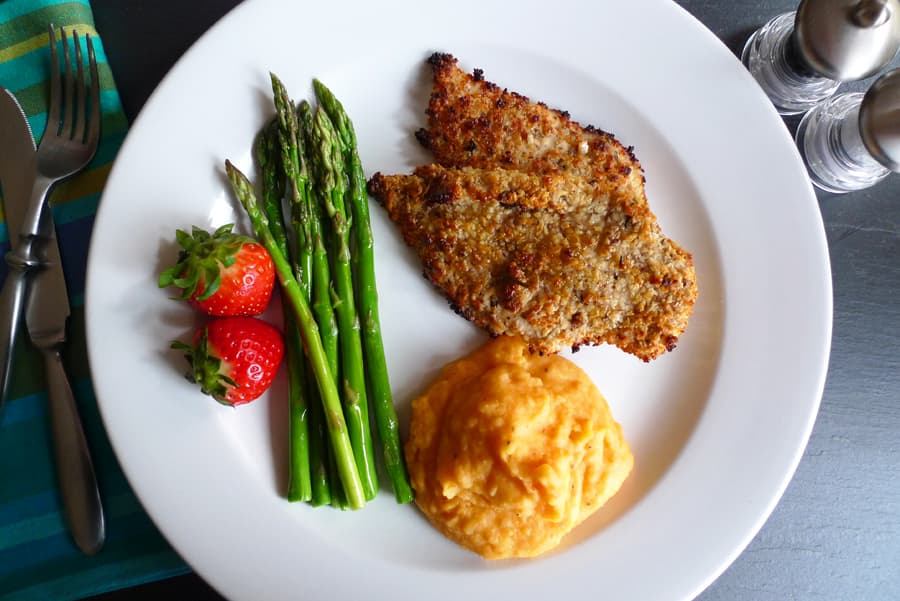 Walnut Rosemary Oven Fried Chicken