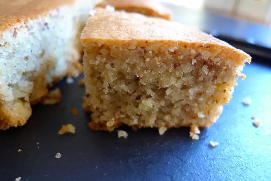 A slice of Almond Cake.