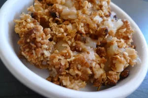Apple Crisp in a bowl.