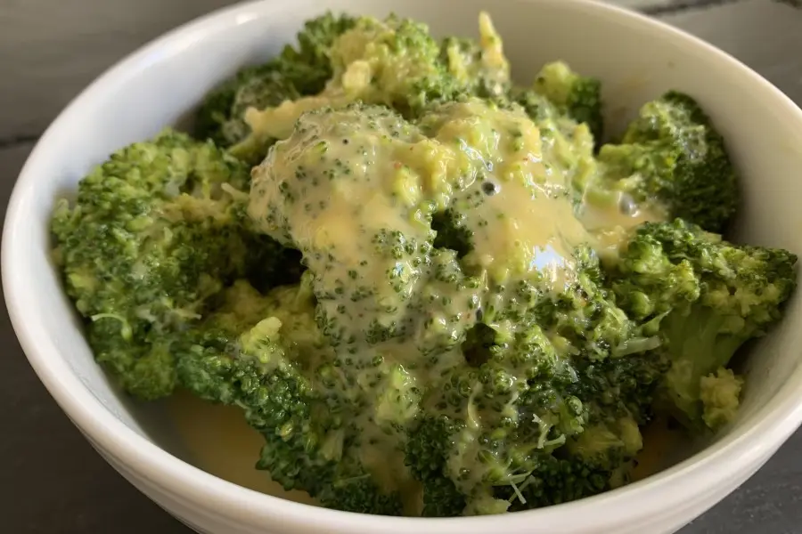 A bowl of Classic Cheddar Broccoli.