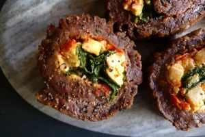 Flank Steak rolled with feta cheese, sundried tomato, and spinach.