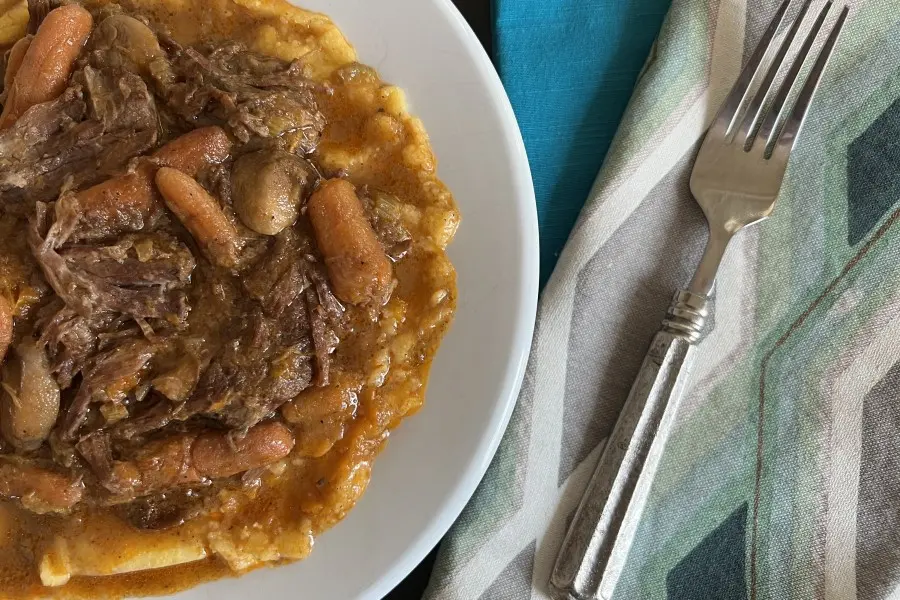 Italian Beef Stew with Parmesan Polenta.
